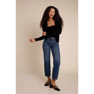 Rouje Paris Marais Uni Indigo Original High Waisted Straight Jeans Size 28